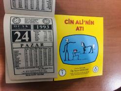 24 Ocak 1993 orijinal İmam Hatip takvim yaprağı (Cin Ali kitabı hediyeli:)