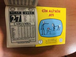 27 Ocak 1993 orijinal İmam Hatip takvim yaprağı (Cin Ali kitabı hediyeli:)