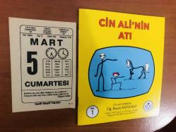 5 Mart 1994 orijinal Saatli Maarif takvim yaprağı (Cin Ali kitabı hediyeli:)