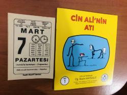 7 Mart 1994 orijinal Saatli Maarif takvim yaprağı (Cin Ali kitabı hediyeli:)