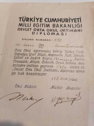 M.E.B.DEVLET ORTA OKUL İMTİHANI DİPLOMASI...