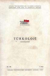 TÜRKOLOJİ DERGİSİ XI. CİLT 1.SAYI
