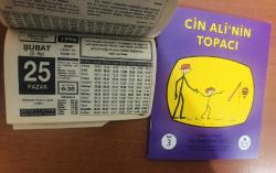 25 Şubat 1996 orijinal Hizmet takvim yaprağı (Cin Ali kitabı hediyeli:)