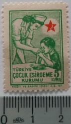 1945-46 TÜRKİYE ÇOCUK ESİRGEME KURUMU 5 BEŞ KURUŞ ŞEFKAT PULU (MAT KAĞIT) TAM SERİ 2024 KATALOK DEĞERİ;275.00TL TT1A1 ÇOK NADİR