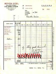 1971 ESKİŞEHİR BÜYÜK OTEL FATURASI...