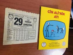 29 Temmuz 1987 orijinal Türkiye gazetesi takvim yaprağı (Cin Ali kitabı hediyeli:)
