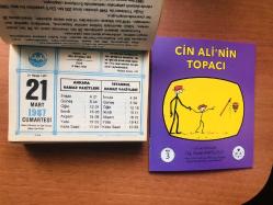 21 Mart 1987 hediyelik orijinal Diyanet takvim yaprağı (Cin Ali kitabı hediyeli:)