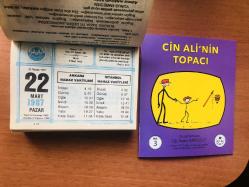 22 Mart 1987 hediyelik orijinal Diyanet takvim yaprağı (Cin Ali kitabı hediyeli:)
