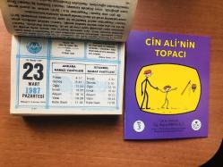 23 Mart 1987 hediyelik orijinal Diyanet takvim yaprağı (Cin Ali kitabı hediyeli:)