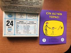 24 Mart 1987 hediyelik orijinal Diyanet takvim yaprağı (Cin Ali kitabı hediyeli:)