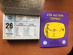 26 Mart 1987 hediyelik orijinal Diyanet takvim yaprağı (Cin Ali kitabı hediyeli:)