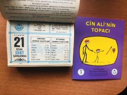 21 Ocak 1987 hediyelik orijinal Diyanet takvim yaprağı (Cin Ali kitabı hediyeli:)