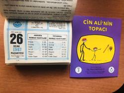 26 Ocak 1987 hediyelik orijinal Diyanet takvim yaprağı (Cin Ali kitabı hediyeli:)