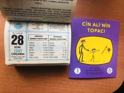 28 Ocak 1987 hediyelik orijinal Diyanet takvim yaprağı (Cin Ali kitabı hediyeli:)