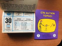 30 Ocak 1987 hediyelik orijinal Diyanet takvim yaprağı (Cin Ali kitabı hediyeli:)