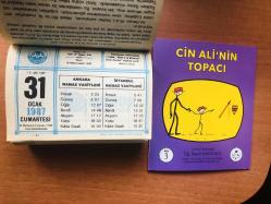 31 Ocak 1987 hediyelik orijinal Diyanet takvim yaprağı (Cin Ali kitabı hediyeli:)