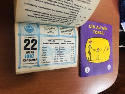 22 Nisan 1987 hediyelik orijinal Diyanet takvim yaprağı (Cin Ali kitabı hediyeli:)