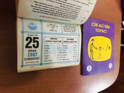 25 Nisan 1987 hediyelik orijinal Diyanet takvim yaprağı (Cin Ali kitabı hediyeli:)