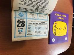 28 Nisan 1987 hediyelik orijinal Diyanet takvim yaprağı (Cin Ali kitabı hediyeli:)