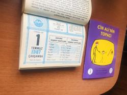 Efemera - 1 Temmuz 1987 hediyelik orijinal Diyanet takvim yaprağı (Cin Ali kitabı hediyeli:) - kitantik - kitaLog