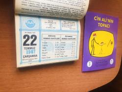 22 Temmuz 1987 hediyelik orijinal Diyanet takvim yaprağı (Cin Ali kitabı hediyeli:)