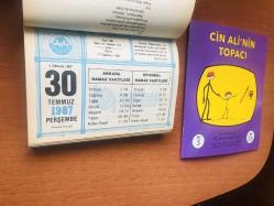 30 Temmuz 1987 hediyelik orijinal Diyanet takvim yaprağı (Cin Ali kitabı hediyeli:)