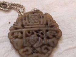 K33-JADE TAŞI EL YAPIMI ANTİKA KOLYE