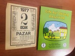 2 Ocak 1977 hediyelik orijinal Fazilet takvim yaprağı (Cin Ali kitabı hediyeli:)