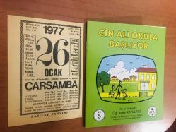 26 Ocak 1977 hediyelik orijinal Fazilet takvim yaprağı (Cin Ali kitabı hediyeli:)
