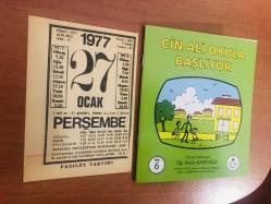 27 Ocak 1977 hediyelik orijinal Fazilet takvim yaprağı (Cin Ali kitabı hediyeli:)