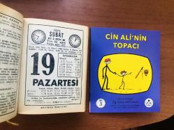 19 Şubat 1973 hediyelik orijinal Sönmez takvim yaprağı (Cin Ali kitabı hediyeli:)