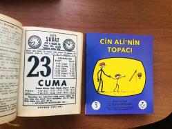 23 Şubat 1973 hediyelik orijinal Sönmez takvim yaprağı (Cin Ali kitabı hediyeli:)