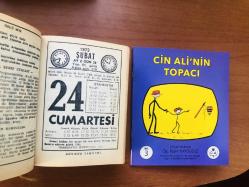 24 Şubat 1973 hediyelik orijinal Sönmez takvim yaprağı (Cin Ali kitabı hediyeli:)
