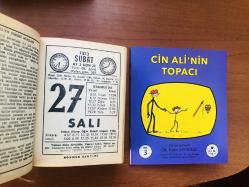 27 Şubat 1973 hediyelik orijinal Sönmez takvim yaprağı (Cin Ali kitabı hediyeli:)