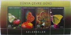2009 KELEBEKLER DÜNYA ÇEVRE GÜNÜ HATIRA BLOĞU DANTELLİ MNH 2024 KATALOK DEĞERİ;150.00TL NADİRDİR.