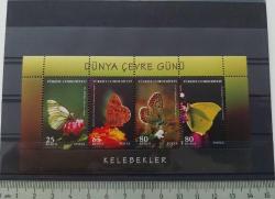 2009 KELEBEKLER DÜNYA ÇEVRE GÜNÜ HATIRA BLOĞU DANTELLİ MNH 2024 KATALOK DEĞERİ;150.00TL NADİRDİR.