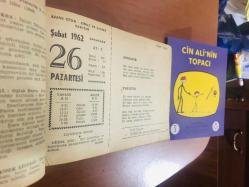 26 Şubat 1962 hediyelik orijinal Ajans Türk takvim yaprağı (Cin Ali kitabı hediyeli:)