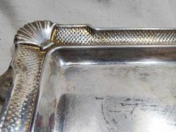 DEMİR SAC ÜZERİNE GÜMÜŞ KAPLAMA ÇAY TEPSİSİ