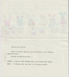 Hacettepe Üniversitesi Beytepe Anaokulu Yıl Sonu Gösterisi Davetiyesi 1984