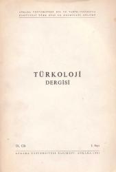 TÜRKOLOJİ DERGİSİ IX.CİLT 1.SAYI