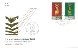 Cumhuriyet 1986 I. Atatürk Uluslararası Barış Ödülü İlk Gün Zarfı FDC