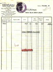 1966 DOĞAN SİGORTA ANTETLİ FATURA...