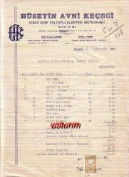1941 HÜSEYİN AVNİ KEÇECİ FATURA...