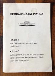 GEBRAUCHSANLEITUNG - VICTORIA MODELL HZ-215 & HZ-216 (Dikiş Makinesi Kullanım Kılavuzu)