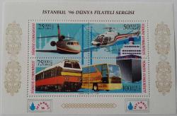 1996 İSTANBUL 96 DÜNYA FİLATELİ SERGİSİ MNH ORİJİNAL TAŞITLAR HATIRA BLOK'U 2024 KATALOK DEĞERİ;300.00TL NADİRDİR