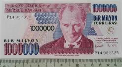 7.EMİSYON 3.TİP P14 TAKIM AYAĞI 1.000.000 TÜRK LİRASI P14957323 ÇİLL ÇOK NADİR KATALOK,2.000 DOLAR