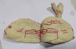 K125-YAŞLI EL YAPIMI BEZDEN BALIK