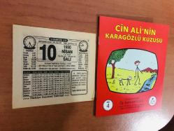 10 Nisan 1990 orijinal Türkiye gazetesi takvim yaprağı (Cin Ali kitabı hediyeli:)