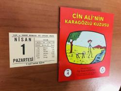 1 Nisan 1968 orijinal Yapı Kredi Bankası takvim yaprağı (Cin Ali kitabı hediyeli:)