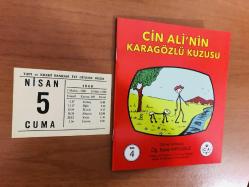 5 Nisan 1968 orijinal Yapı Kredi Bankası takvim yaprağı (Cin Ali kitabı hediyeli:)
